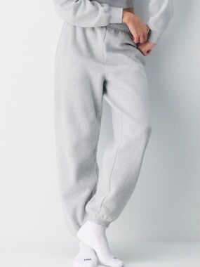 Cozy Light Gray Fleece Joggers
